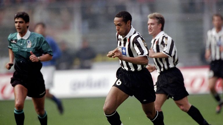 March 14, 1999:  Thiery Henry of Juventus in action during the Italian Serie A match against Udinese at the Della Alpi stadium in Turin, Italy