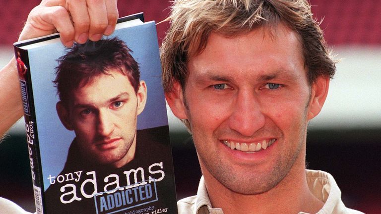 Arsenal captain Tony Adams at the launch of his autobiography 'Addicted', 1998