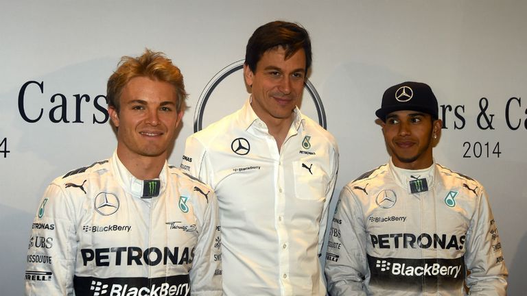 Nico Rosberg, Toto Wolff and Lewis Hamilton