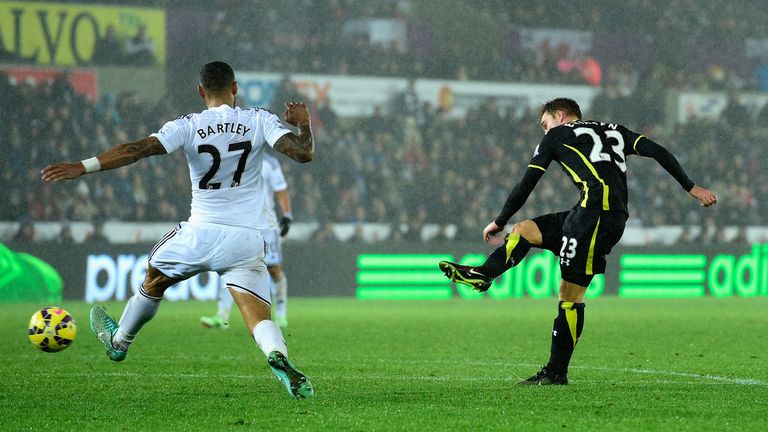 Christian Eriksen fires in the winner at the Liberty Stadium.