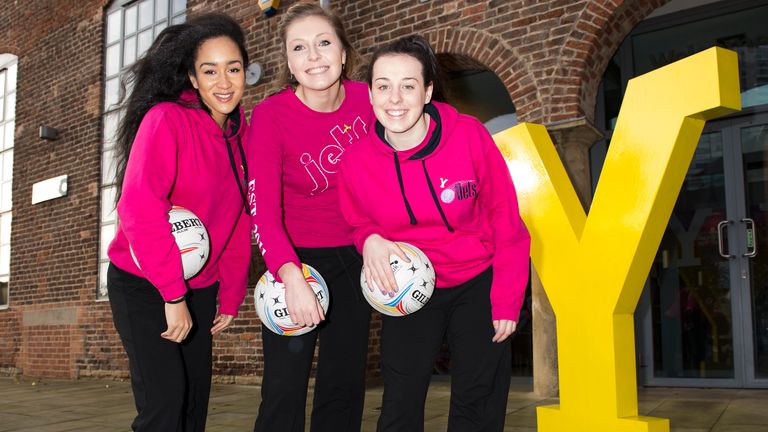 Brie Grierson, captain Lauren Potter and Lucy Richardson of Yorkshire Jets. 