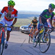 Daniel Diaz, left, rode the first part of the climb with Nairo Quintana but then left the Colombian behind