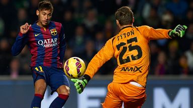 Neymar scores Barcelona's third goal