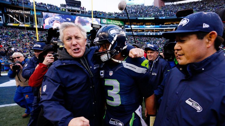 Seattle head coach Pete Carroll and  Russell Wilson