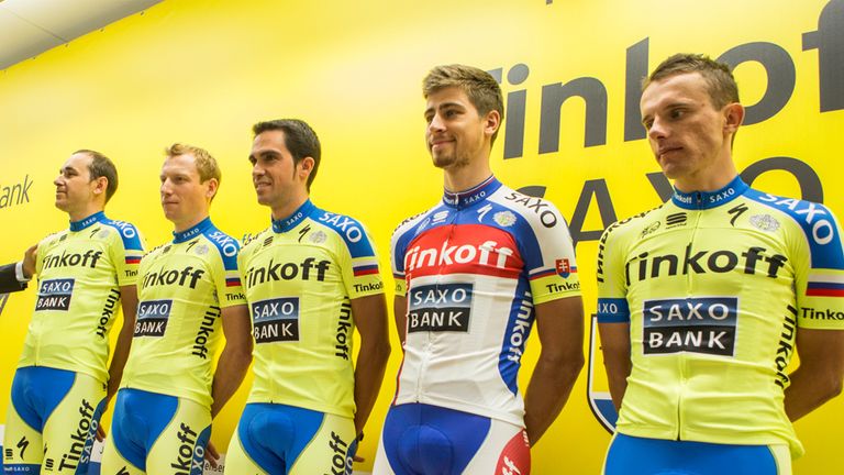 Tinkoff-Saxo have added more yellow to their kits for 2015