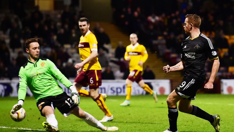 Aberdeen's Adam Rooney scores for the 18th time this season