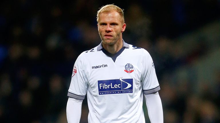 Eidur Gudjohnsen of Bolton watches on during the FA Cup Third Round match between Bolton Wanderers and Wigan