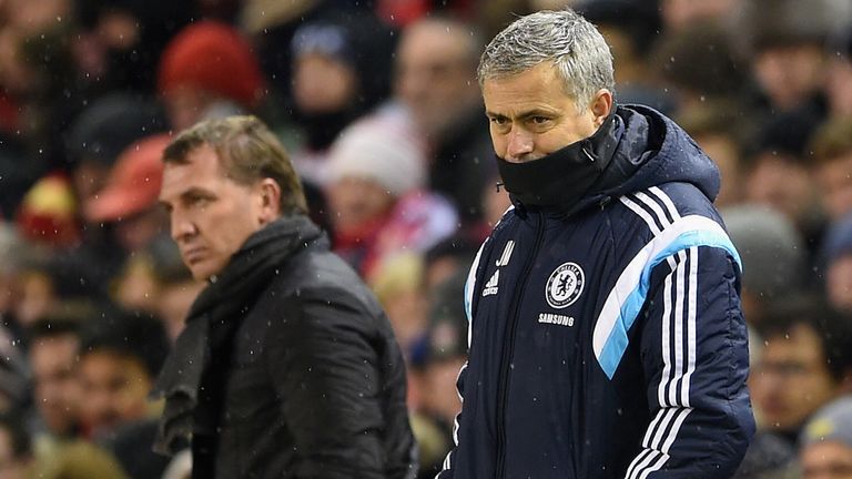 Brendan Rodgers, manager of Liverpool and Jose Mourinho manager of Chelsea 