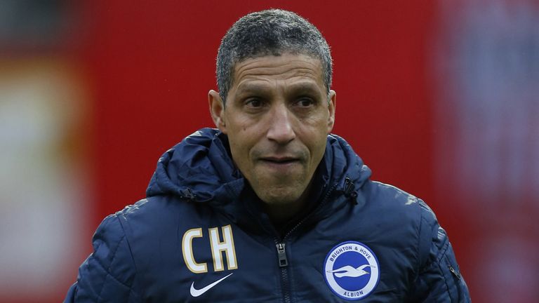  The Brighton & Hove Albion manager Chris Hughton prior to the FA Cup Third Round match at Brentford