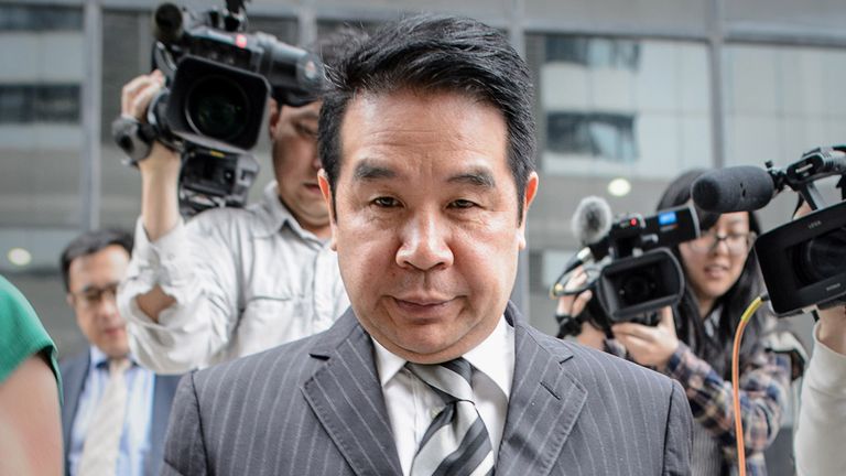 Birmingham City owner Carson Yeung leaves the Wanchai district court in Hong Kong on April 29, 2013