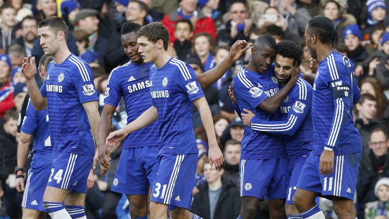 Ramires celebrates after netting Chelsea's second goal