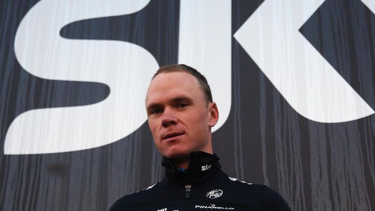 Chris Froome during a Team Sky Media Day on January 11, 2015 in Alcudia, Spain.