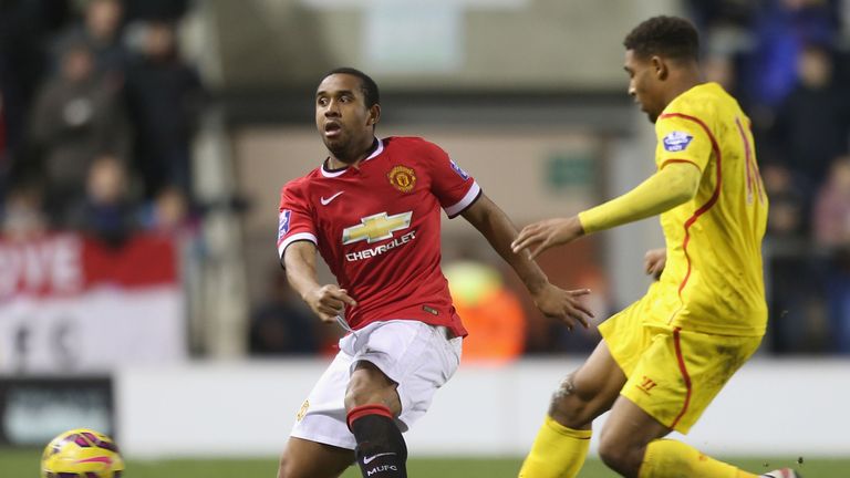 Anderson in action during the Barclays U21 Premier League match between Manchester United and Liverpool.