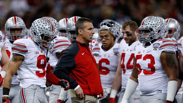 Head coach Urban Meyer of the Ohio State Buckeyes looks on from the sidelines during the All State Sugar Bowl at the Mercede