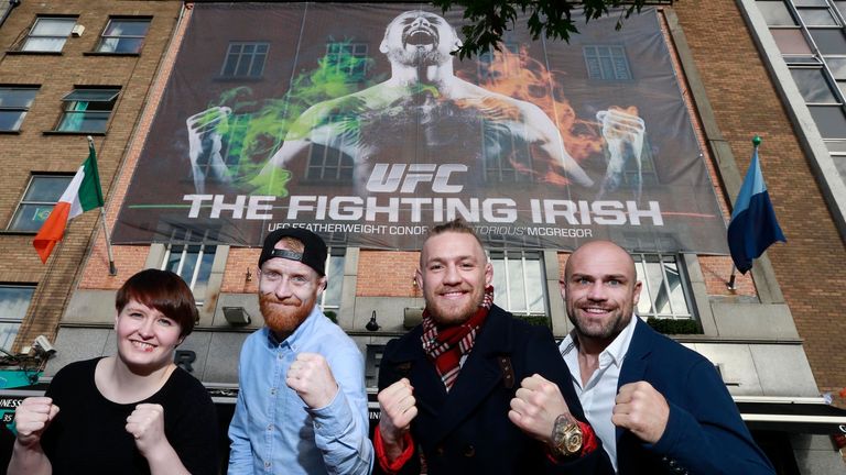 UFC athletes Aisling Daly, Paddy Holohan,  Conor McGregor and Cathal Pendred . Photography: Conor Healy Photography