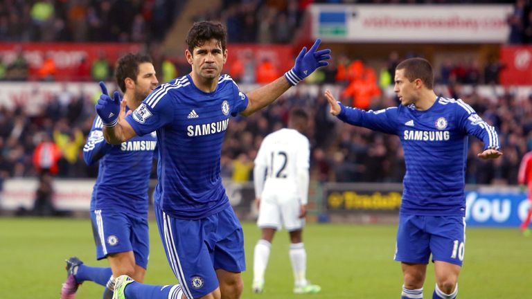 Chelsea's Diego Costa adds to the goal-scoring against Swansea City 