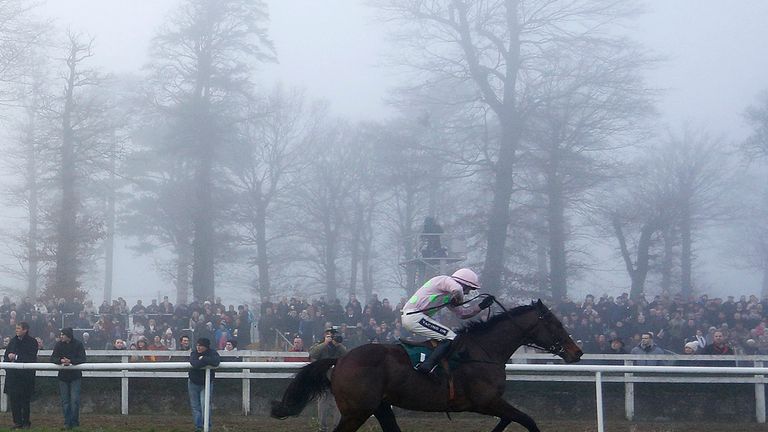 Ruby Walsh riding Djakadam clear the last to win the Goffs Thyestes Handicap Chase at Gowran