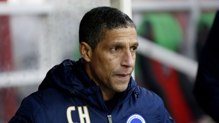 BRENTFORD, ENGLAND - JANUARY 03: The Brighton & Hove Albion manager Chris Hughton prior to the FA Cup Third Round match against Brentford