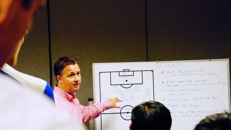 Guam head coach and technical director Gary White in a session             