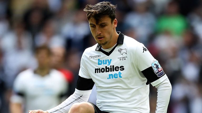 George Thorne of Derby in action during the Sky Bet Championship Playoff Final match between Derby County and Queens Park Rangers