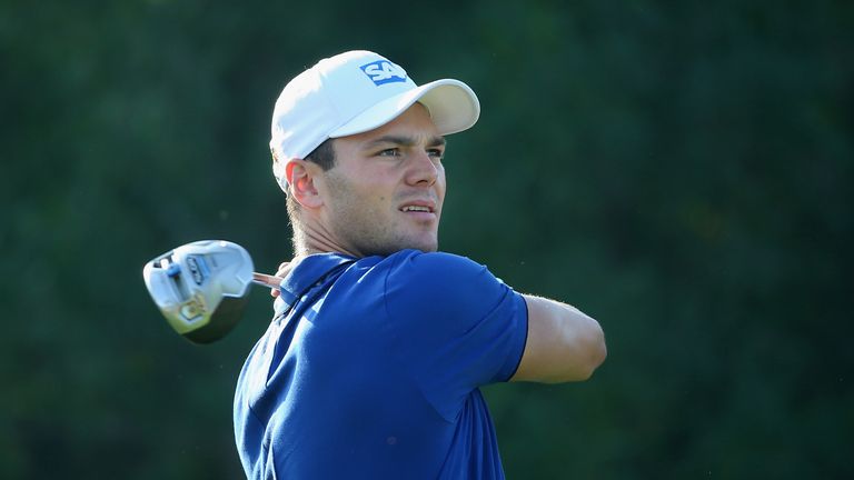 Martin Kaymer of Germany hits his tee-shot on the 16th hole during the second round of the Abu Dhabi HSBC Golf Championship