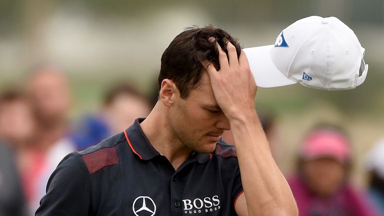 Not the finish Martin Kaymer was hoping for. The German can't hide his frustration after holing out on the 18th