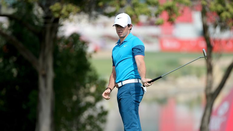 Rory McIlroy watches a birdie putt slip wide, but they would soon start dropping for the world No 1