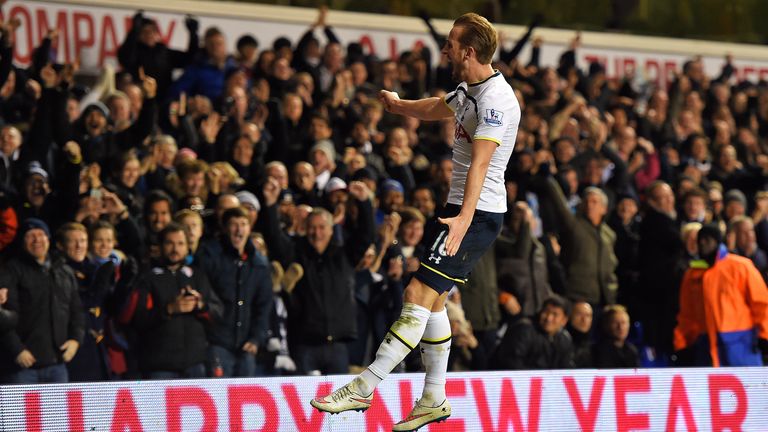 Harry Kane of Spurs celebrates