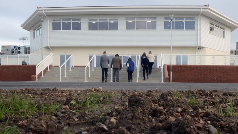 Muddy conditions at Chelmsford City racecourse, Chelmsford. PRESS ASSOCIATION Photo. Picture date: Sunday January 11, 2015. 