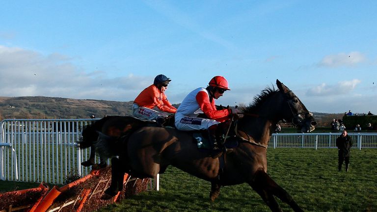 Saphir Du Rheu ridden by Sam Twiston-Davies on their way to victory in the galliardhomes.com Cleeve Hurdle during Festival Trials Day at Cheltenham Racecou