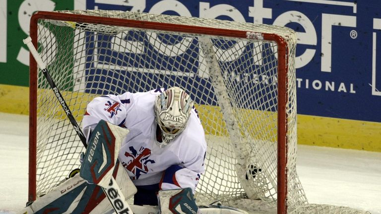 Great Britain goalkeeper Stephen Murphy 2013 IIHF Ice Hockey World Championship