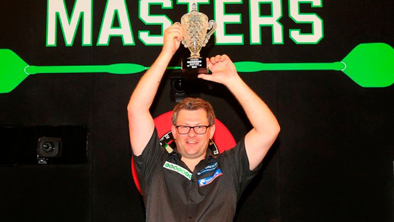 James Wade after beating Mervyn King in the final of the 2014 Unibet Masters. 