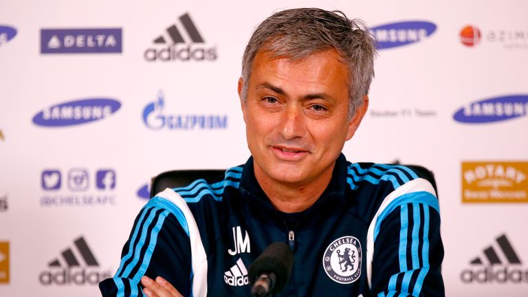 Manager Jose Mourinho of Chelsea attends a Chelsea Press Conference