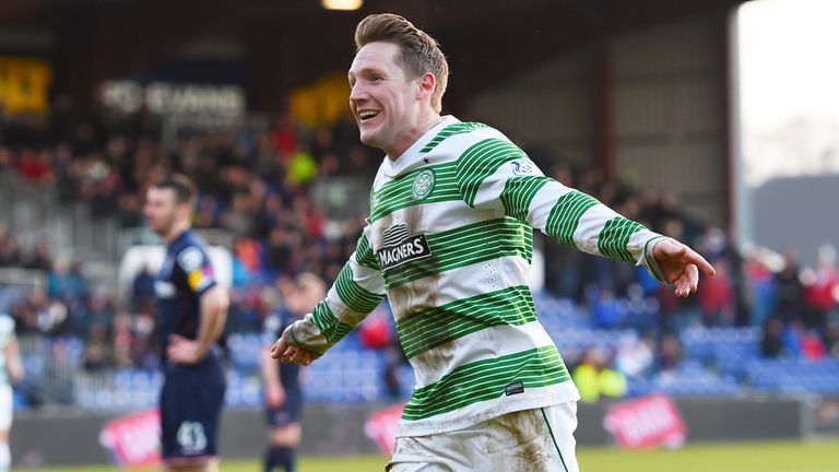 Celtic's Kris Commons celebrates his goal against Ross County