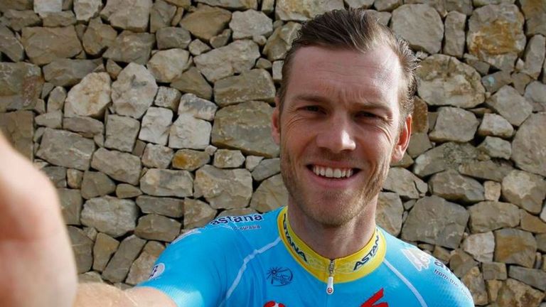 Lars Boom models Astana's new kit