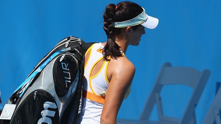Laura Robson, pictured departing last January's Australian Open, is still not ready to return to top level tennis due to a wrist injury