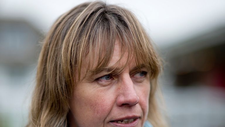 Trainer Lucy Wadham at Folkestone racecourse on November 15, 2011