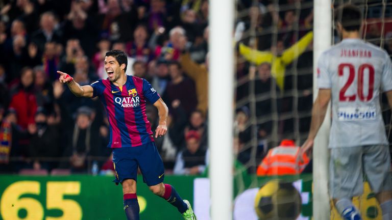 Luis Suarez's overhead kick rounded off a fine 5-0 win for Barcelona