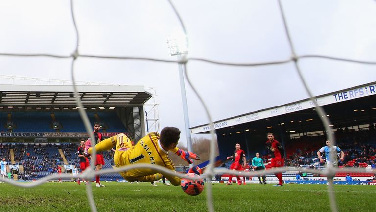 Lukasz Fabianski fails to stop Craig Conway's right-footed shot from outside the box to seal a 3-1 win for Blackburn