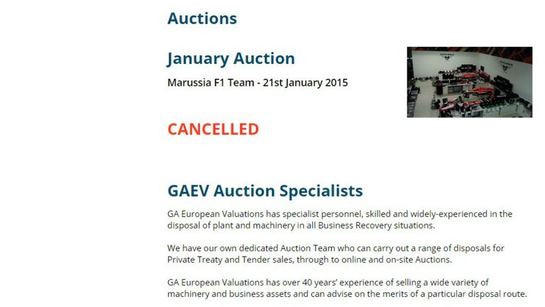 Marussia auction cancelled