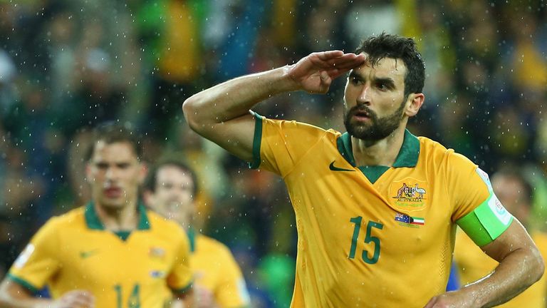 Mile Jedinak enjoys Australia's 4-1 win over Kuwait