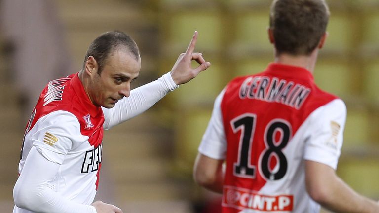 Monaco striker Dimitar Berbatov celebrates 
