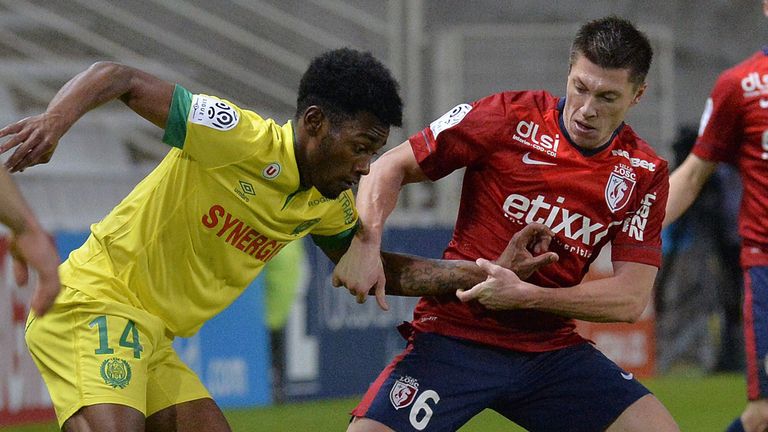 Goalscorer Jonathan Delaplace in action for Lille at Nantes