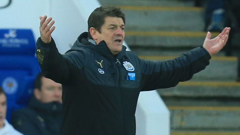 Newcastle United's manager John Carver during the FA Cup Third Round match at the King Power Stadium, Leicester.