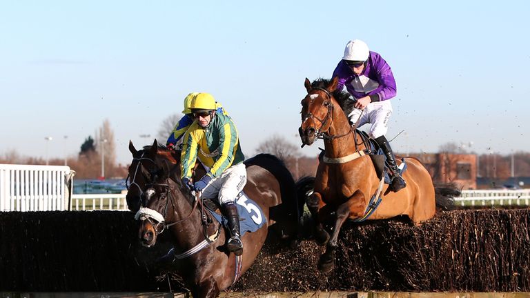 Robbie ridden by James Reveley (right) wins The bet365 Handicap Steeple Chase at Doncaster Racecourse, Doncaster.