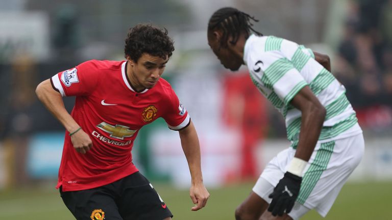 Rafael da Silva of Manchester United in action with Nathan Smith of Yeovil Town, FA Cup
