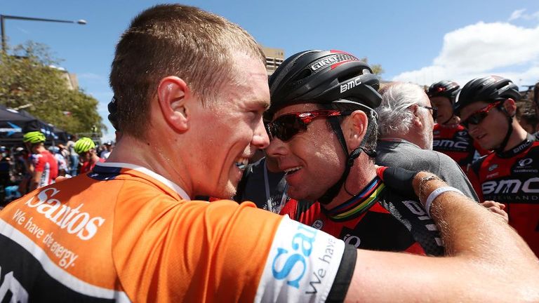 Rohan Dennis and Cadel Evans during Stage 6 of the 2015 Santos Tour Down Under on January 25, 2015 in Adelaide, Australia.