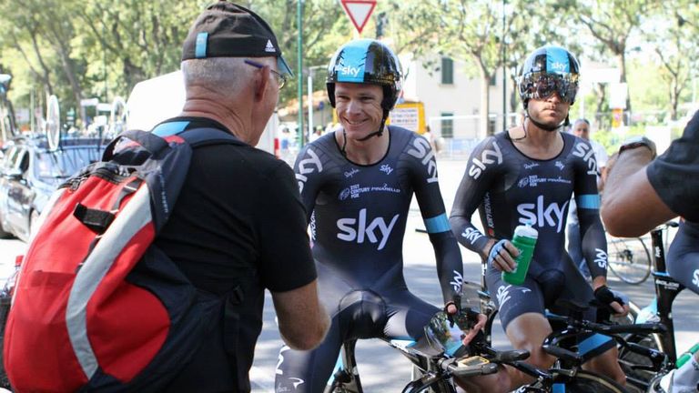 Rusty catches up with Chris Froome in 2013 at the world championships