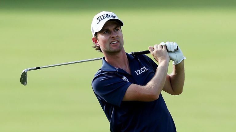Webb Simpson plays his second shot on the 15th hole during the second round of the Sony Open In Hawaii at Waialae Country Club 