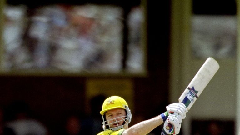 17 Jun 1999:  Steve Waugh of Australia on his way to a half century against South Africa in the World Cup semi-final at Edgbaston in Birmingham, England. T